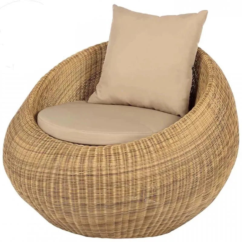 Outdoor rattan sofa combination rattan woven table and chair three piece set of leisure circular sofa furniture