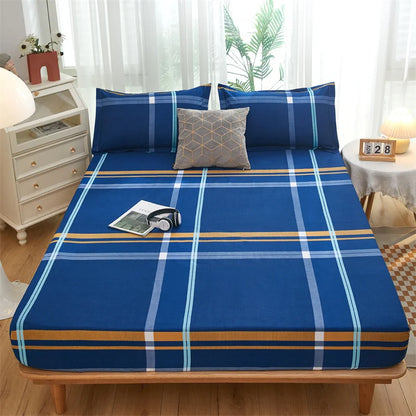 Solstice Home Textile Girl Kid Teen Bedding Fitted Sheet Flower Blue Cartoon Smiley Face 1Pcs Boy Bed Mattress Cover Double Bed