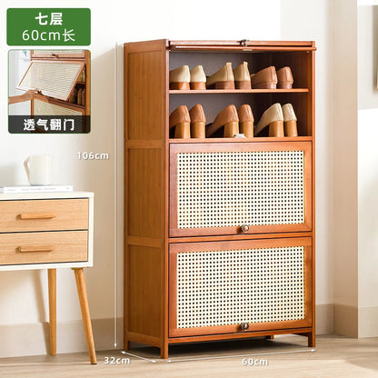 Wooden Horse Man Shoe Rack Shoe Cabinet Home Door outside Simple Storage Dormitory Economical Indoor Beautiful Bedroom Dustproof