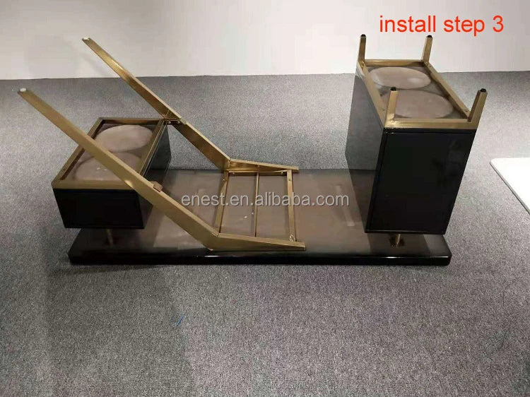 Modern Design Luxury Gold Stainless Steel Computer Table Working Desk with sintered stone for home office furniture set