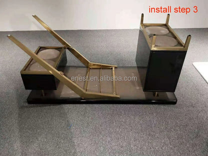 Modern Design Luxury Gold Stainless Steel Computer Table Working Desk with sintered stone for home office furniture set