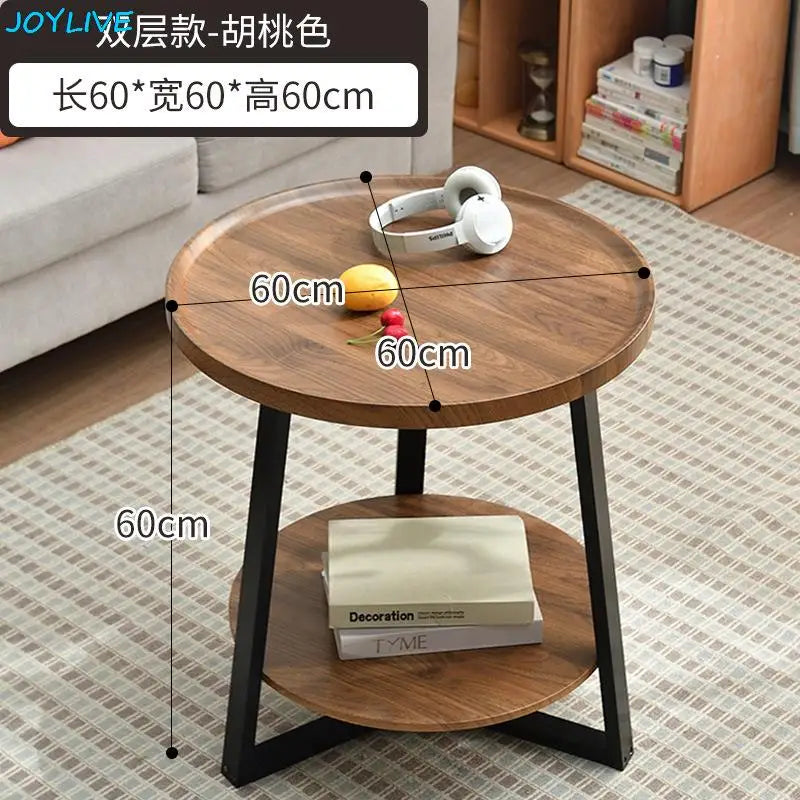 JOYLIVE Tea Table Simple Modern Sofa Side Table Household Round Double-layer Side Table 2022 New Dropshipping