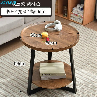 JOYLIVE Tea Table Simple Modern Sofa Side Table Household Round Double-layer Side Table 2022 New Dropshipping