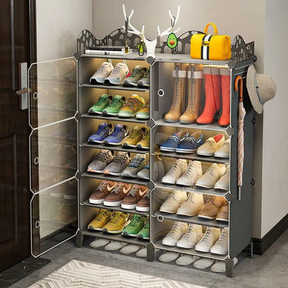 Shoe Rack Cabinets Shelf Shoes Storage Organizer Cupboards Furniture Hallway Entrance Multiple Layer Dustproof Cover Transparent