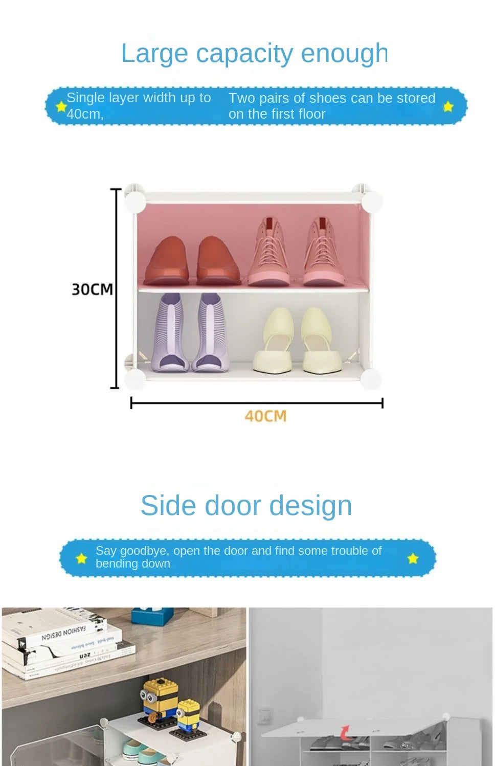 Small-Scale Foldable Cabinets For Home Living Room Multilayer Large Space Shelf Student Dormitory Dust Proof Shoe Storage Rack