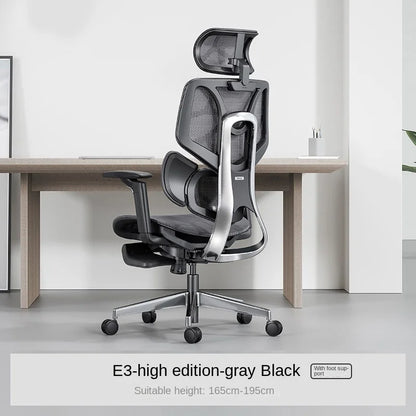 Black and white tone E3 three-zone waist protection ergonomic chair office computer chair