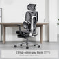 Black and white tone E3 three-zone waist protection ergonomic chair office computer chair