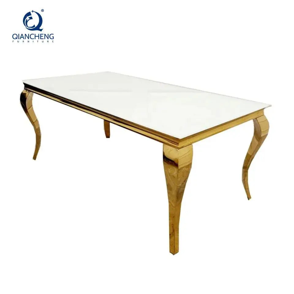 Dining Table Light Luxury Marble Dining Table and Chair Combination Modern Simple Stainless Steel Dining Tab