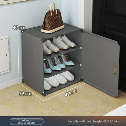 Small-Scale Foldable Cabinets For Home Living Room Multilayer Large Space Shelf Student Dormitory Dust Proof Shoe Storage Rack