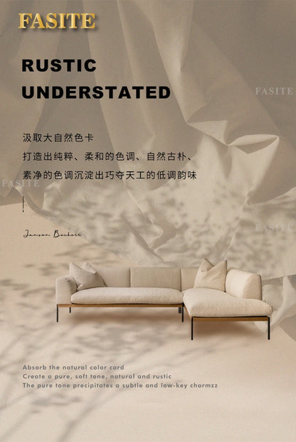 Fabric sofa living room modern simple Nordic chaise longue solid wood corner sofa combination