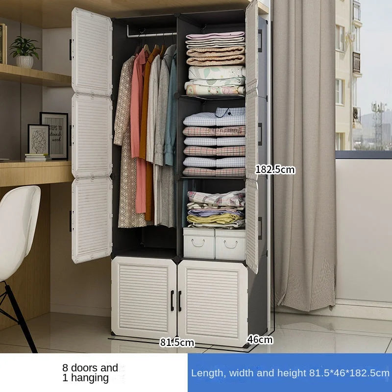 Simplicity Household Bedroom Dustproof Clothes Cabinets For Plastic Assemble Storage Rack Foldable Multilayer Wardrobe Furniture