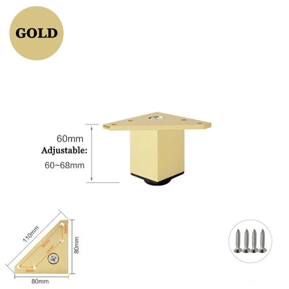 4PCS Furniture Leg Aluminum Triangular Square Sofa Leg with Screw Thickening Metal Furniture Feet Bathroom Cabinet Coffee Table