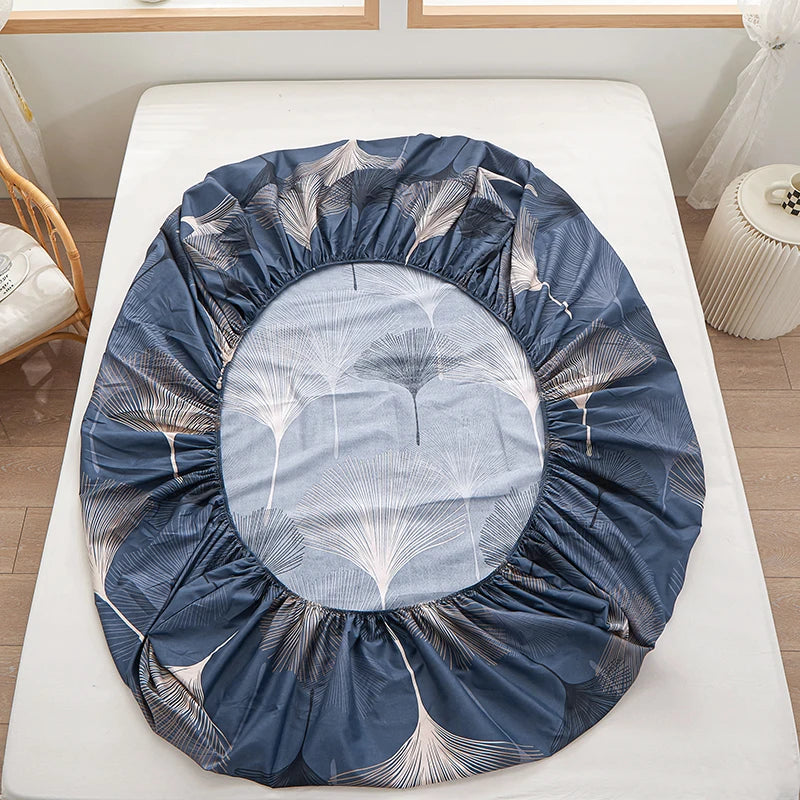 1pc 100% polyester printing bed mattress set with four corners and elastic band sheets hot sale(pillowcases need order)