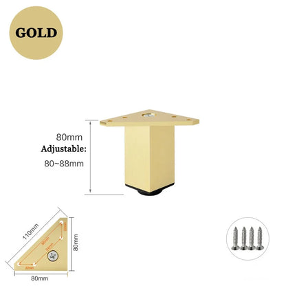 4PCS Furniture Leg Aluminum Triangular Square Sofa Leg with Screw Thickening Metal Furniture Feet Bathroom Cabinet Coffee Table