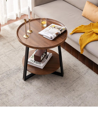 JOYLIVE Tea Table Simple Modern Sofa Side Table Household Round Double-layer Side Table 2022 New Dropshipping