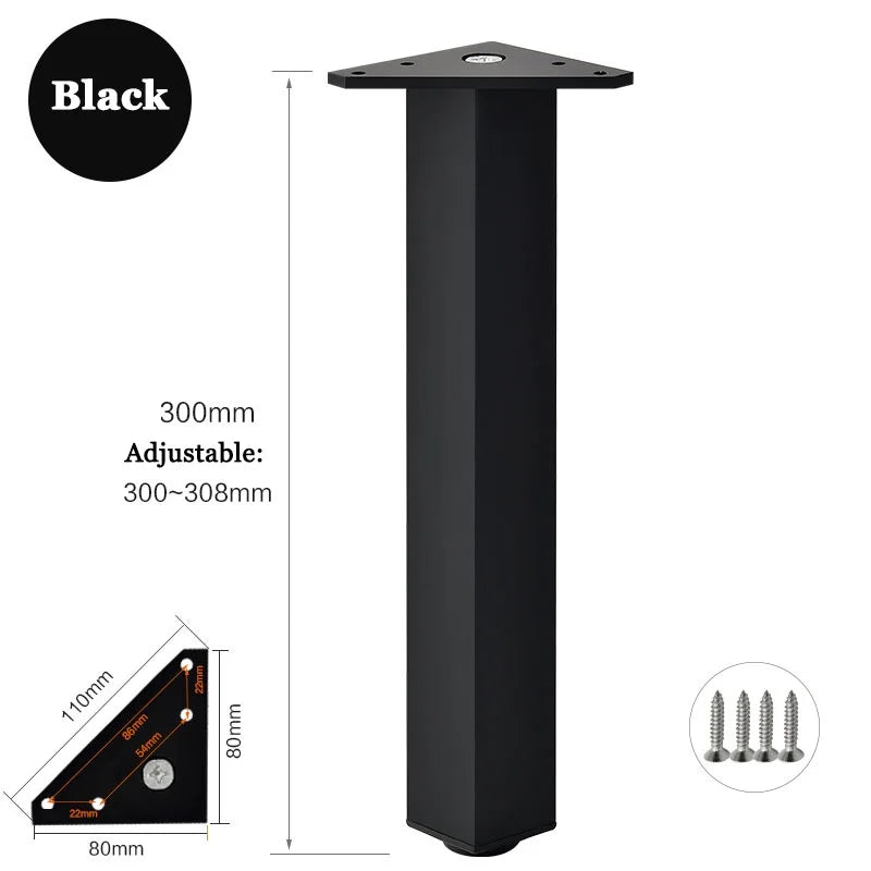 4PCS Furniture Leg Aluminum Triangular Square Sofa Leg with Screw Thickening Metal Furniture Feet Bathroom Cabinet Coffee Table
