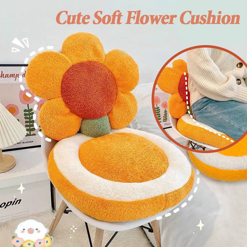 Ins Cute Tulip Sun Flower Seat Back Cushion Living Room Sofa Decorative Throw Pillow Soft Office Chair Cushion Home Decor Pillow