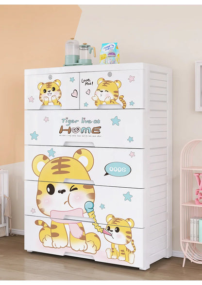 78 wide thickened plastic drawer storage cabinet, baby children's wardrobe, toys, multi-layer storage cabinet, chest of drawers