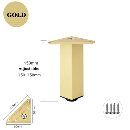 4PCS Furniture Leg Aluminum Triangular Square Sofa Leg with Screw Thickening Metal Furniture Feet Bathroom Cabinet Coffee Table
