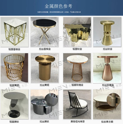 Fresh Four-Leaf Clover Tea Table Tear Drop Coffee Table Brushed Bronze Craft Adler Shaped Sofa Side Table