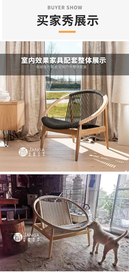 Garden 3 Piece Woven Rope Patio Furniture Set with Cushions, All Weather Patio Conversation Bistro Set Outdoor Table and Chairs