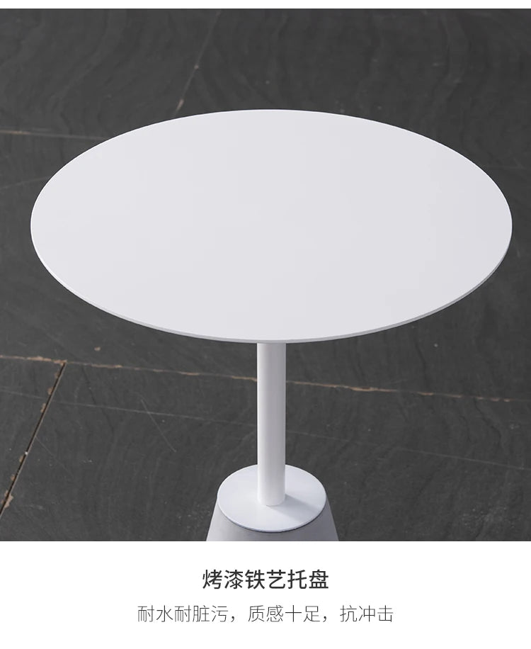 Milk Tea Shop Cement Side Table Simple Modern Concrete Side Table Designer Living Room Nordic Heytea Coffee Shop Round Table