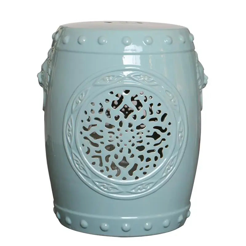 Jingdezhen Ceramic Stool Hand-painted Bamboo Round Drum Stool Bamboo Safety Circular Stool Outdoor Balcony Bathroom Stool