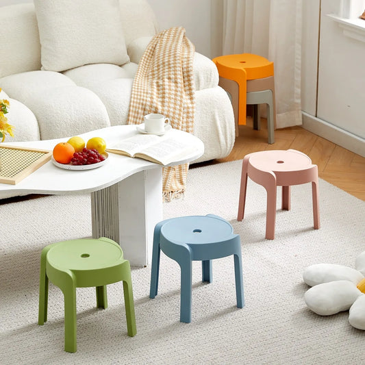 Dining Chairs Thickening Backrest Nordic Chair Plastic Stool Rotundity Stackable Modern Furniture Nordic Chair