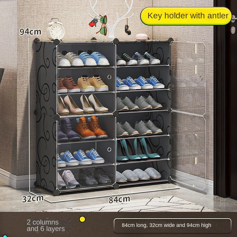Shoe Rack Cabinets Shelf Shoes Storage Organizer Cupboards Furniture Hallway Entrance Multiple Layer Dustproof Cover Transparent