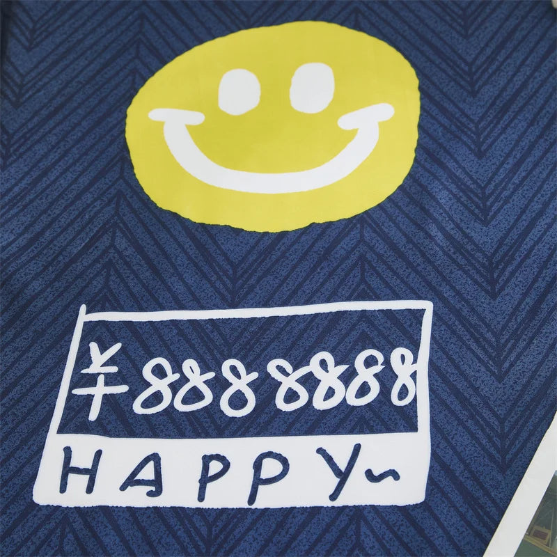 Solstice Home Textile Girl Kid Teen Bedding Fitted Sheet Flower Blue Cartoon Smiley Face 1Pcs Boy Bed Mattress Cover Double Bed