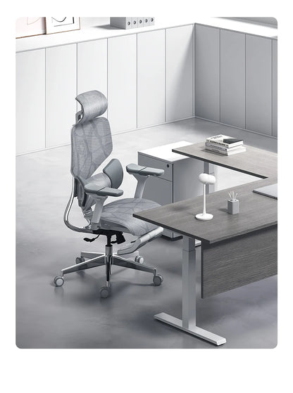 Black and white tone E3 three-zone waist protection ergonomic chair office computer chair