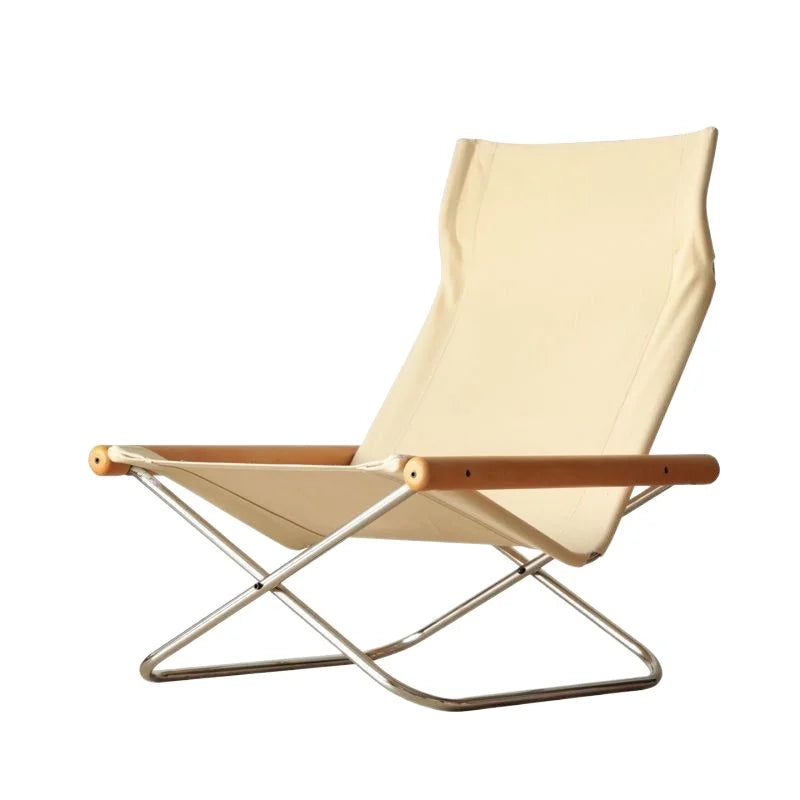 Nordic Balcony Folding Chair Casual Lazy Home Recliner Japanese-Style Lunch Break Folding Outdoor Canvas Graden Backrest Stool