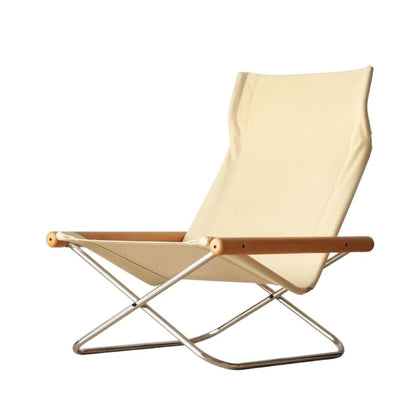 Nordic Balcony Folding Chair Casual Lazy Home Recliner Japanese-Style Lunch Break Folding Outdoor Canvas Graden Backrest Stool