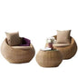 Outdoor rattan sofa combination rattan woven table and chair three piece set of leisure circular sofa furniture