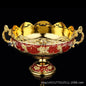 Zinc alloy stainless steel metal European double ear fruit bucket KTV ornament double ear fruit bucket Snack plate