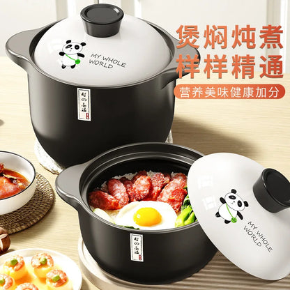 Chinese High Temperature Resistant Household Casserole Cooking Pot Cookware Set Ceramic Hot Pot Food Warmer 1-6L