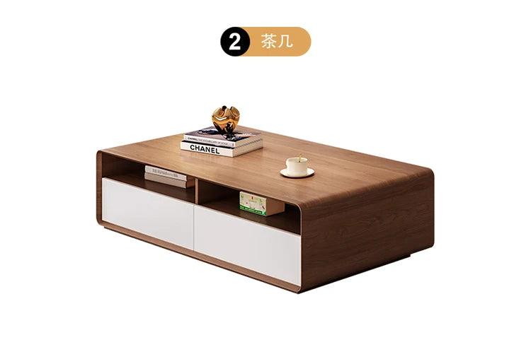 HYP Simple TV Cabinet Coffee Table Combination Nordic Set Modern Living Room Floor Cabinet Large and Small Apartment Type