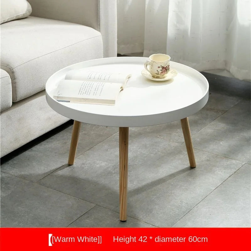 Nordic Furniture Small Coffee Tables Family Modern Balcony Live Room Bedroom Sofa Side Corner Movable Tray Round Table Assembly
