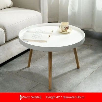 Nordic Furniture Small Coffee Tables Family Modern Balcony Live Room Bedroom Sofa Side Corner Movable Tray Round Table Assembly