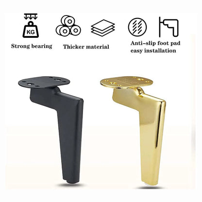 12-18cm 4pcs Furniture Legs Metal Black Gold Coffee Table Foot Sofa Desk Bed Dressers TV Bathroom Furniture Replacement Foot