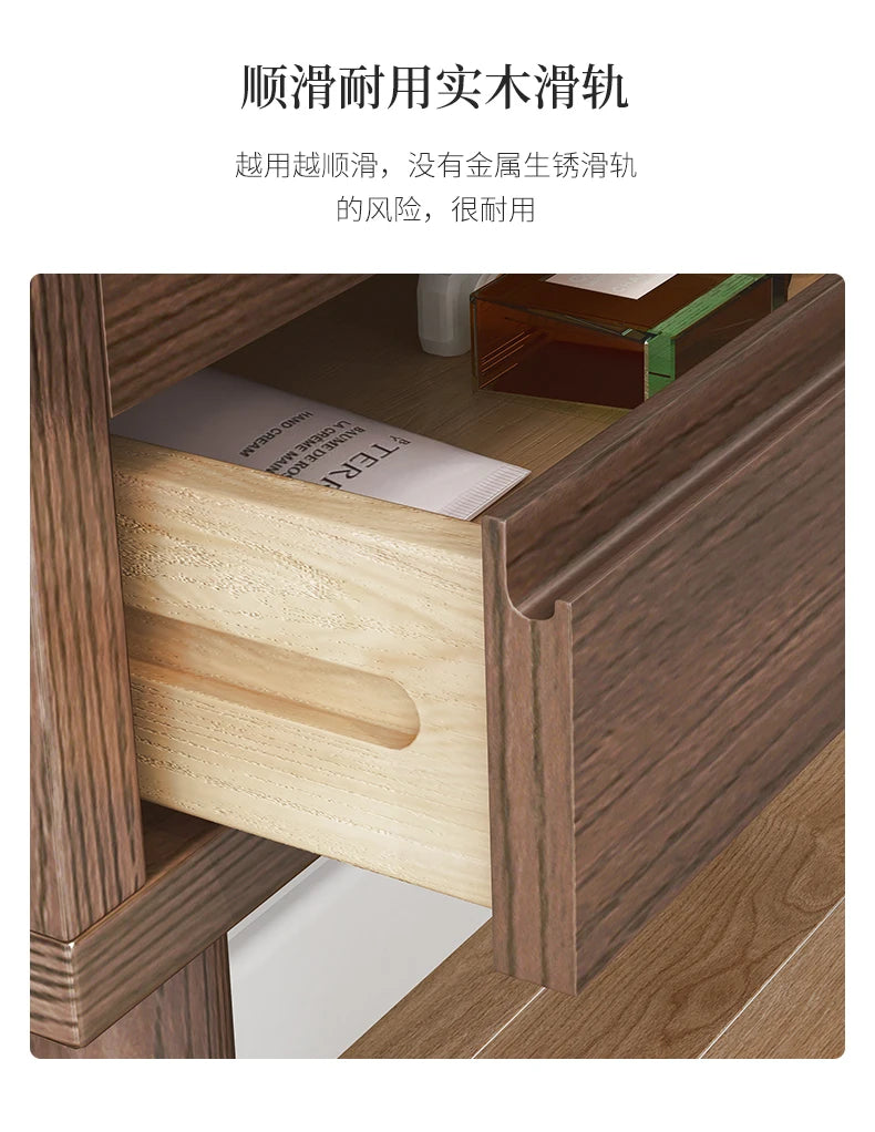 Qf Modern Minimalist Solid Wood Dresser Desk Integrated Mirror Foldable Makeup Table