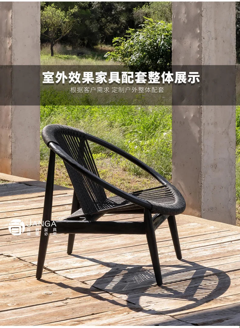 Garden 3 Piece Woven Rope Patio Furniture Set with Cushions, All Weather Patio Conversation Bistro Set Outdoor Table and Chairs
