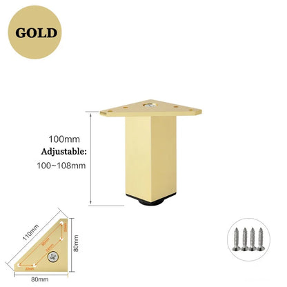 4PCS Furniture Leg Aluminum Triangular Square Sofa Leg with Screw Thickening Metal Furniture Feet Bathroom Cabinet Coffee Table