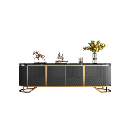 Affordable Luxury Style TV Cabinet and Tea Table Combination Simple Modern Living Room Floor Cabinet Marble
