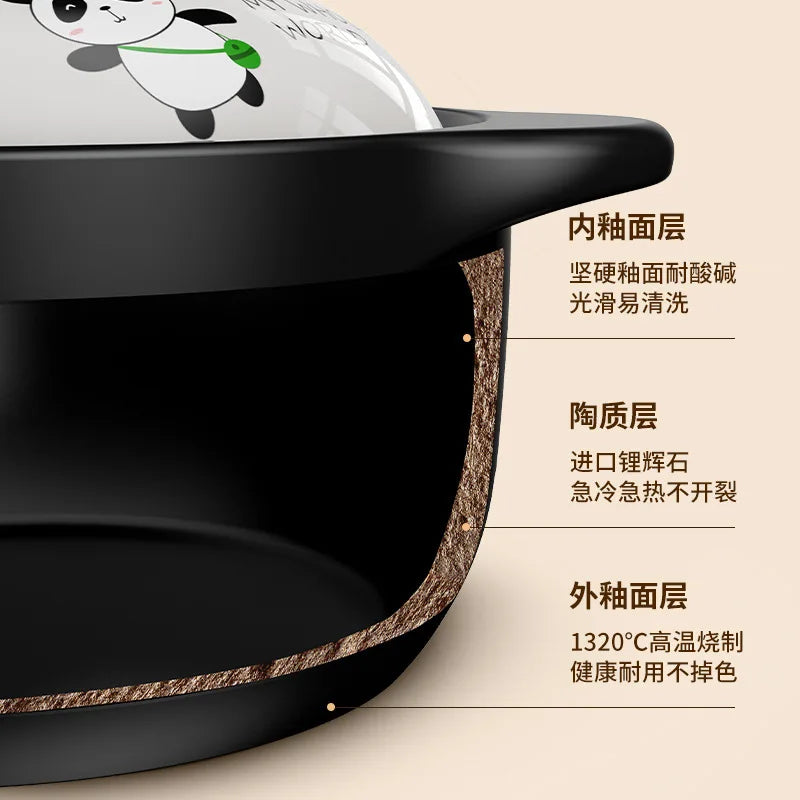 Chinese High Temperature Resistant Household Casserole Cooking Pot Cookware Set Ceramic Hot Pot Food Warmer 1-6L