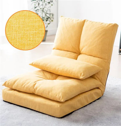 Floor Chair Japanese Style Adult Foldable Multifunctional Leisure Tatami Lazy Sofa Folding Chaise Lounge Soft and Comfortable