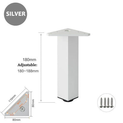 4PCS Furniture Leg Aluminum Triangular Square Sofa Leg with Screw Thickening Metal Furniture Feet Bathroom Cabinet Coffee Table