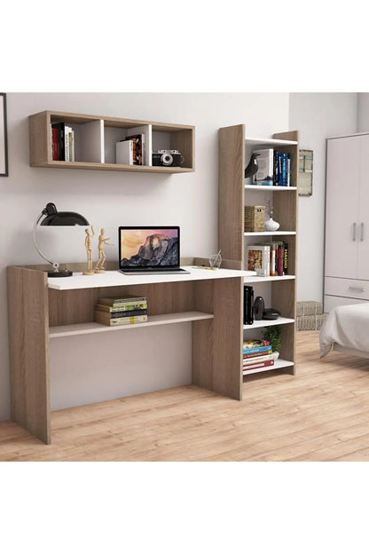 Hurrem Study desk Bookcase Shelf set office furniture computer desk business room furniture decorative walnut white antrachite.