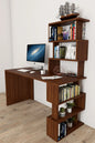 Ocean New Modern Computer Desk With Bookshelf Bookcase Writing Desks For Home Studying Gaming Work Table Office Furnitures