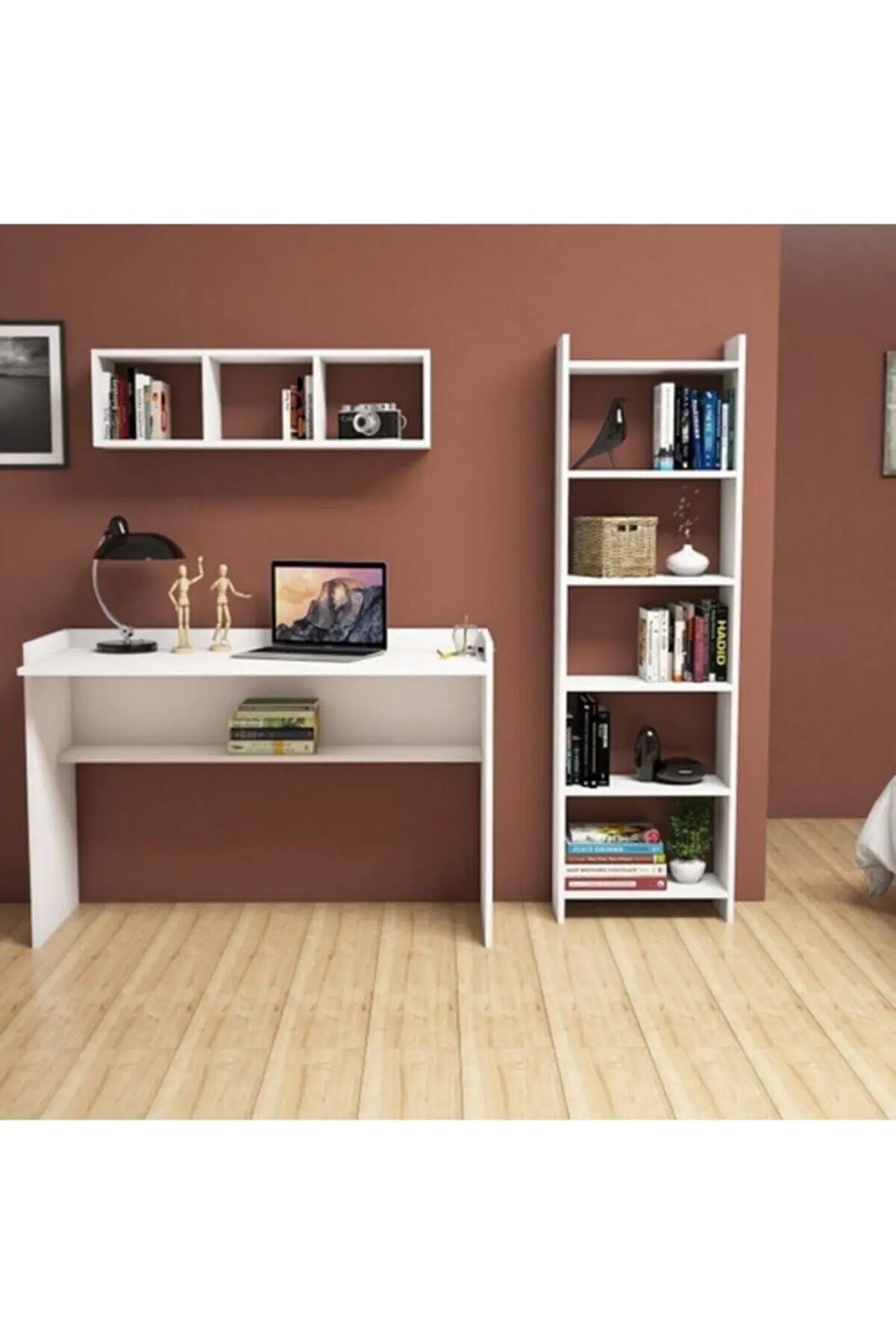 Hurrem Study desk Bookcase Shelf set office furniture computer desk business room furniture decorative walnut white antrachite.